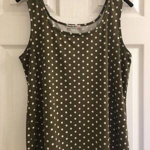 Olive Polka Dot Tank Top